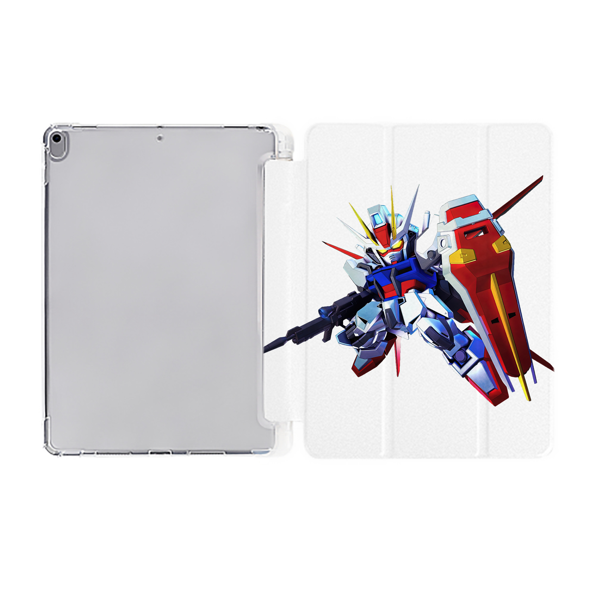（画像用） 機動戦士ガンダム Mobile Suit Gundam IPad ケース ペン収納付き 三つ折りスタンド PUレザー×シリコン 対応機種9.5/10.5/10.9インチ